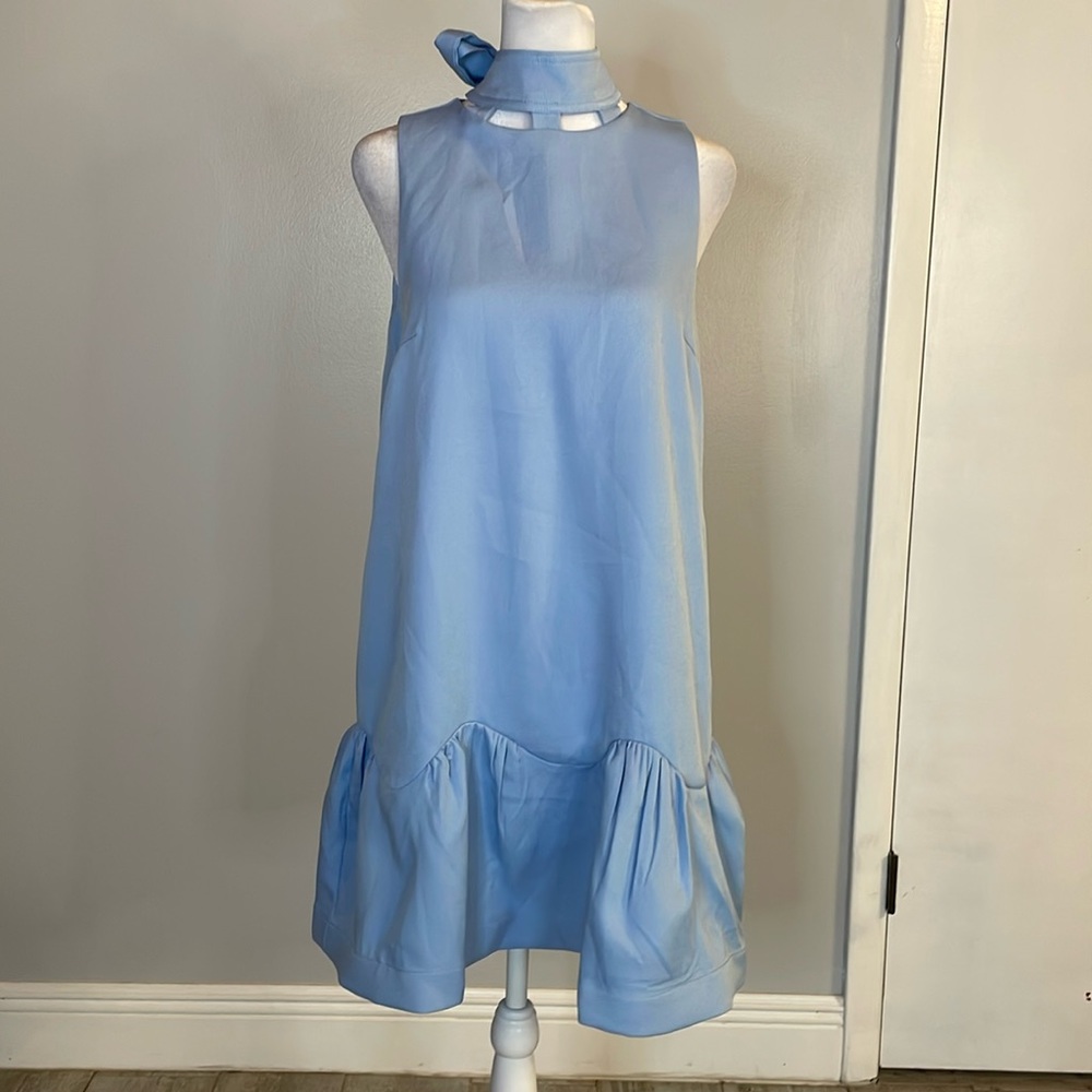 [Ever After] Light Blue Tie Neck Dress - Size Small NWT
